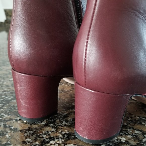 ๐ Burgundy leather booties - Picture 8 of 12